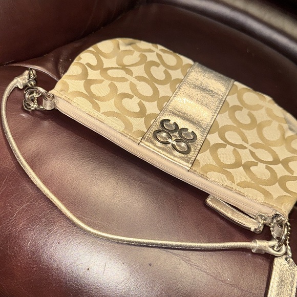 Coach Signature Canvas & Leather Wristlet - Picture 11 of 16